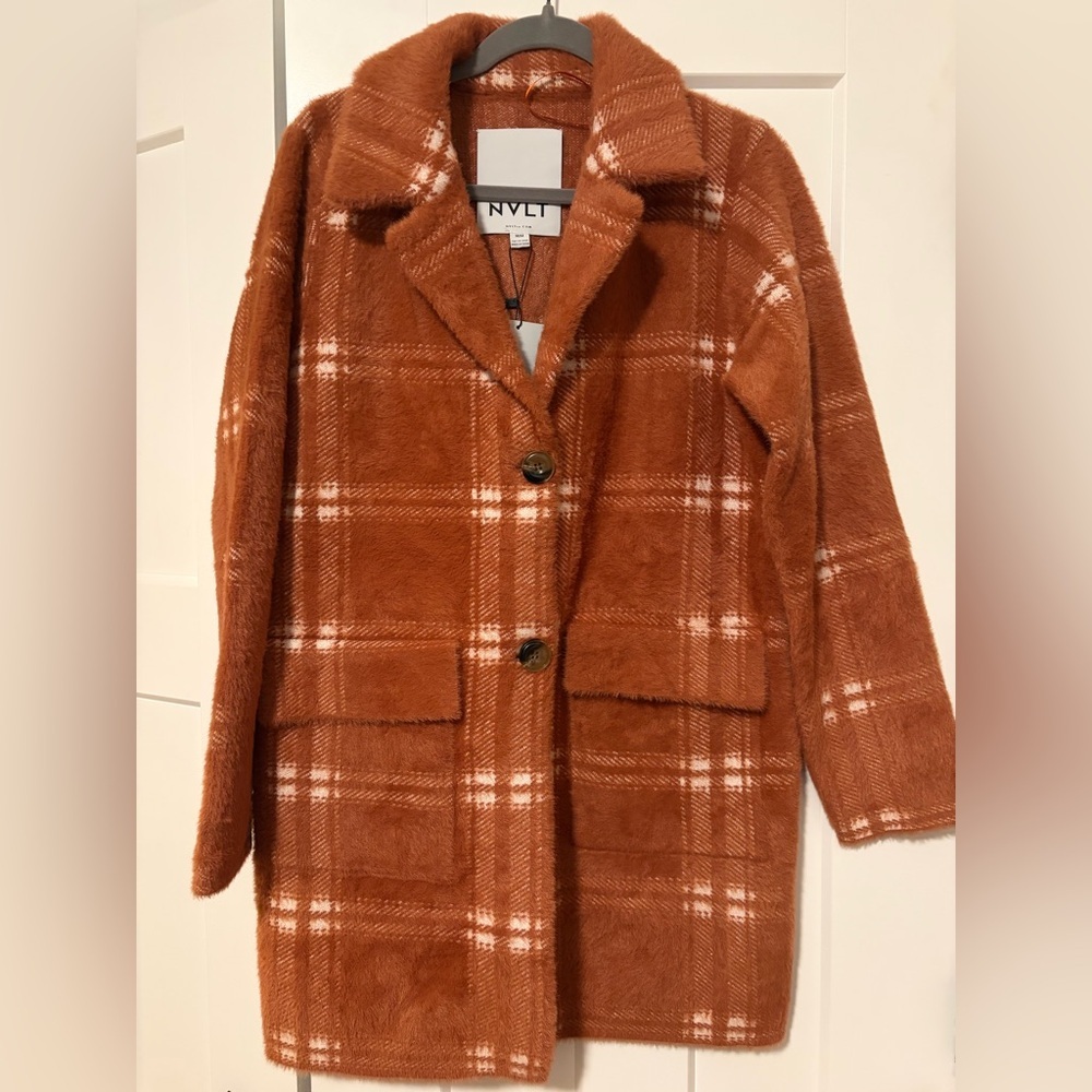 🍂🧡 Anthropologie NVLT Plaid Jacket • Rust/Terracotta Medium NWT • MSRP $269 - Picture 5 of 9